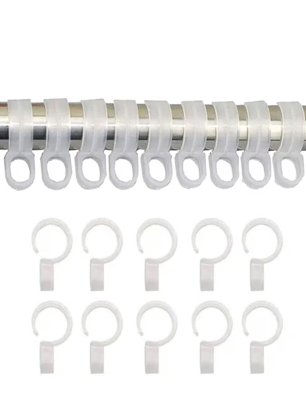 50 Piece Clothes Hanger Closet Rod Hooks Spacers White Plastic